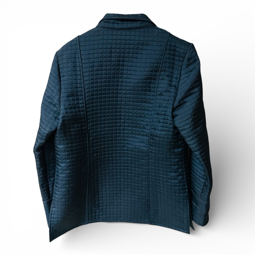 Classic Elements Quilted Black Blazer Jacket Size… - image 2